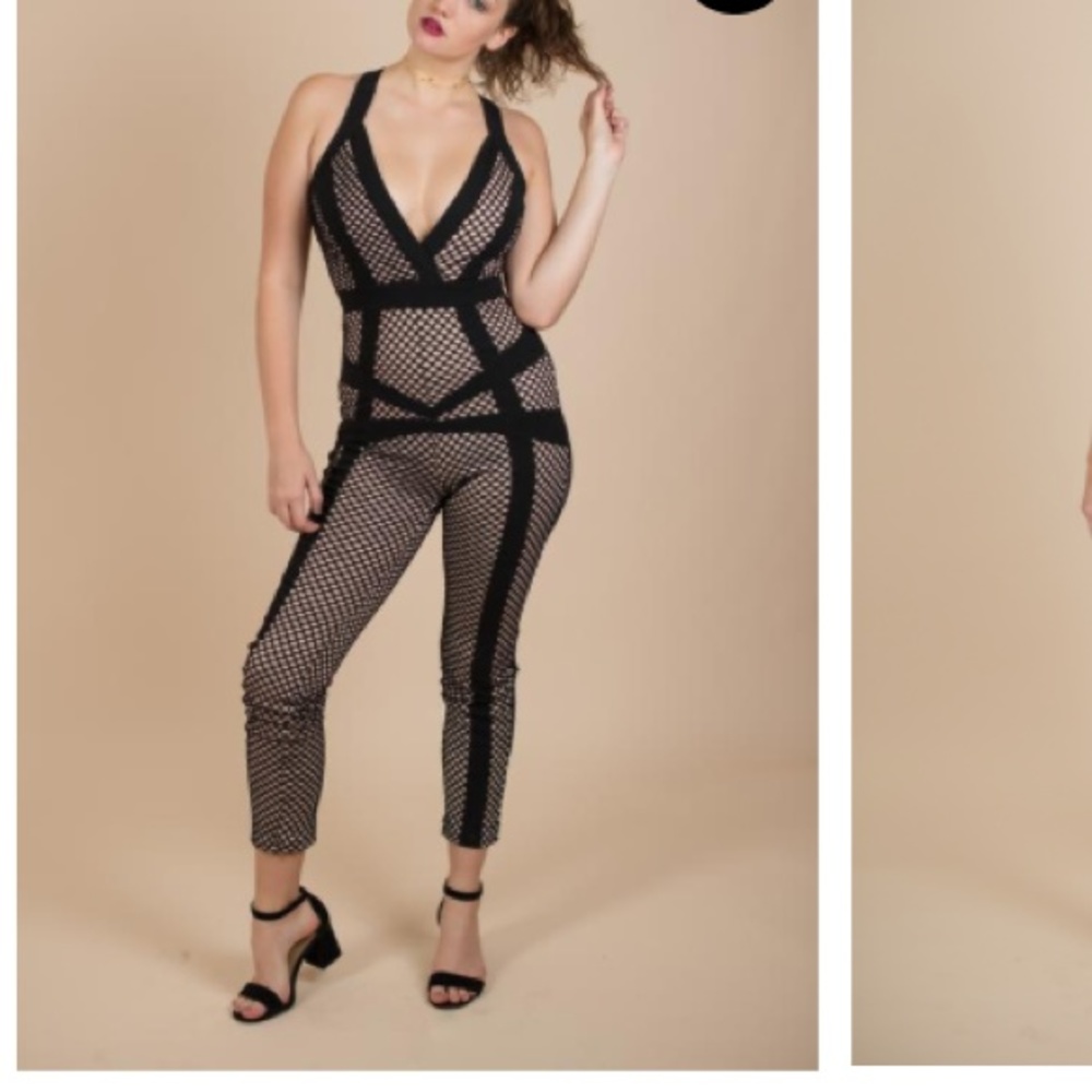 Black fishnet jumpsuit